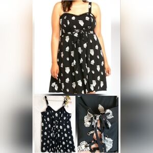 Tripp NYC Black Dress Owl Print Witchy Whimsigoth Plus Size 2X Vintage Fairycore